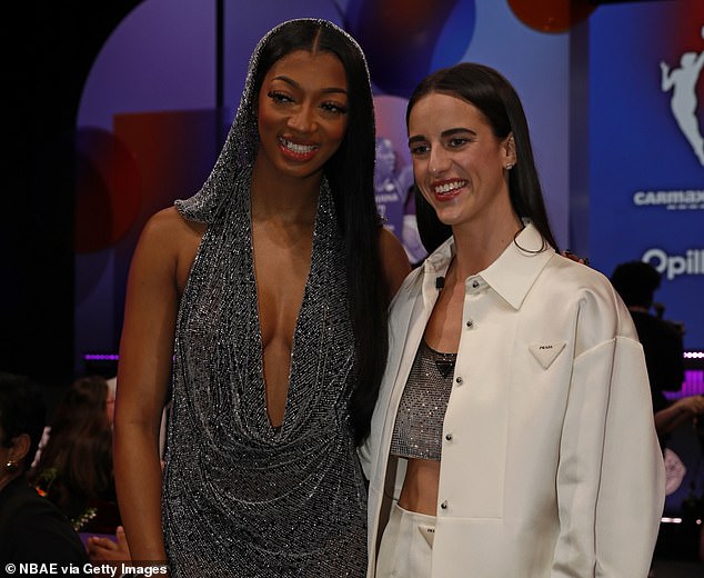 Reese and Clark pictured together at the WNBA Draft in New York in April