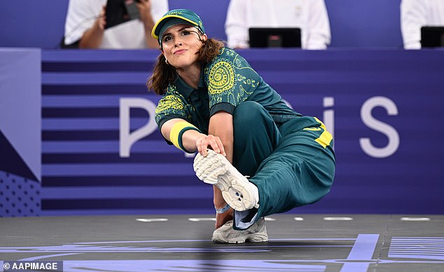 The infamous Australian breakdancer - whose real name is Rachael Gunn - is clearly enjoying her 15 minutes of fame