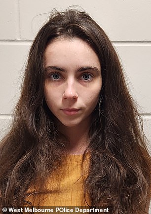 Rebekah Tate pictured in her arrest photo following her September arrest