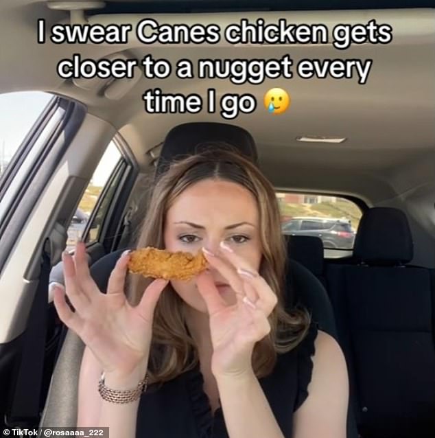 In the video, the creator holds the fried food between her fingers in different ways to show how surprisingly small the piece is.