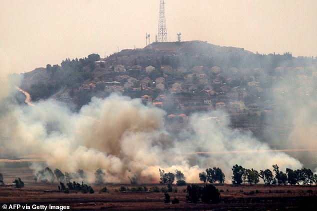 Smoke rises over Lebanon's southern Marjayoun plain after it was hit by Israeli shelling