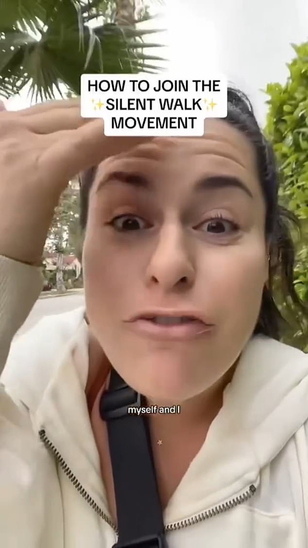 A TikTok user advocates 'silent walking' by disconnecting from electronic devices