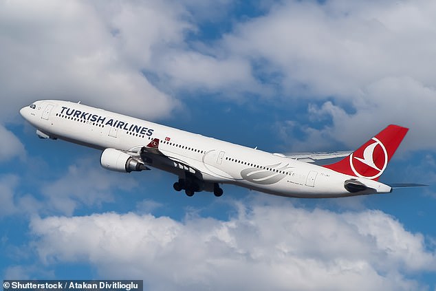 Two crew members and five passengers were injured during turbulence on the Turkish Airlines flight to Taipei on September 5 (file photo of a Turkish Airlines flight)