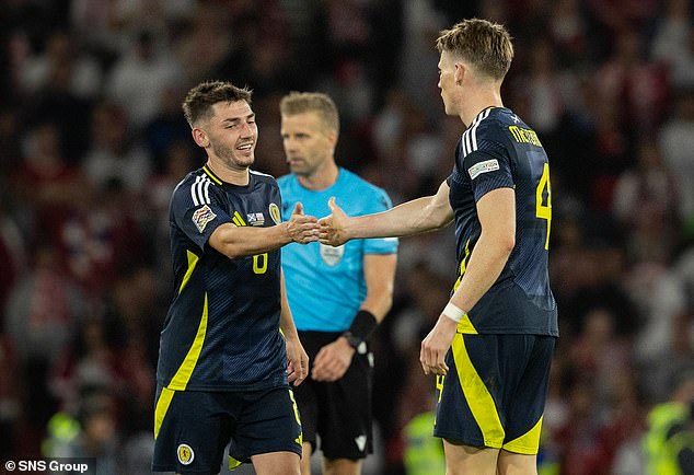 Gilmour and McTominay both scored in Scotland's midweek defeat to Poland