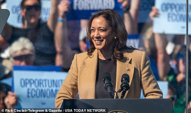 Kamala Harris campaigns in New Hampshire on September 4, 2024. Former President Jimmy Carter is enjoying her momentum in the presidential race, according to his family.