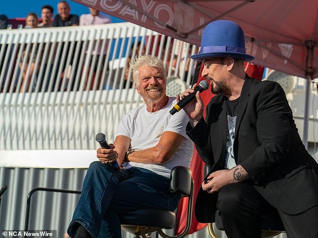 British singer Boy George also spoke at the event with Sir Richard Branson