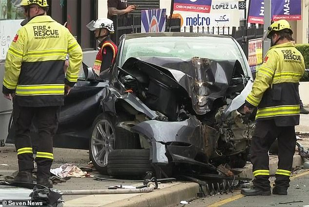 The Tesla was a total loss, the hood was completely destroyed (see photo)