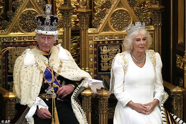 King Charles III looks up as he waits to read this year's Speech from the Throne