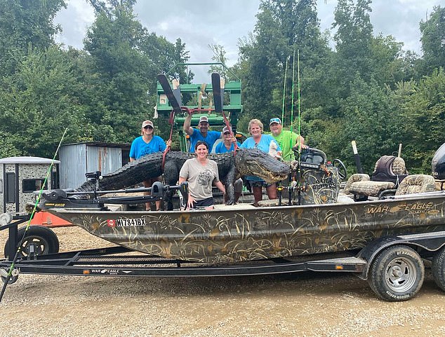 After taking photos with the beloved alligator, the team took him to a local meat processing plant