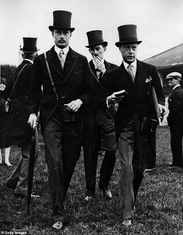 The Prince of Wales (right) seen with his younger brother Prince Henry (left), Duke of Gloucester, at Epsom for the Derby, 1927