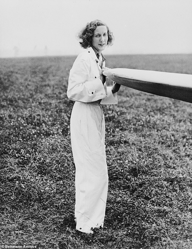 Beryl Markham poses for a photographer at Abingdon Aerodrome, Berkshire, before her solo flight across the Atlantic Ocean, 1936