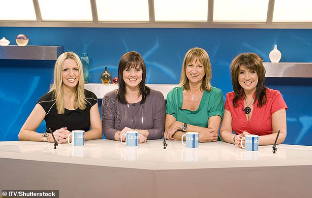 The long-running daytime programme celebrates its 25th anniversary this week and Coleen took to Instagram on Friday to share a compilation video looking back on her time on the show [pictured in 2008 with her co-stars Jackie Brambles, Carol McGiffin and Jane McDonald L-R]