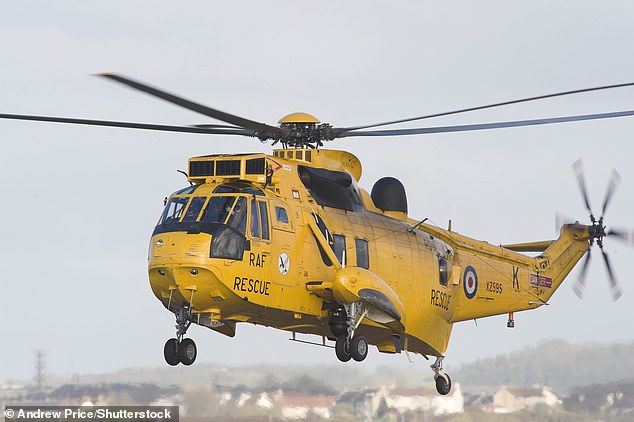 One of the Sea King helicopters that Prince William flew during his time at RAF Valley