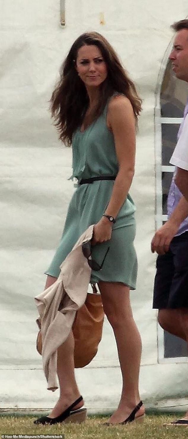 Kate pictured at a polo match where William and Harry played in July 2010