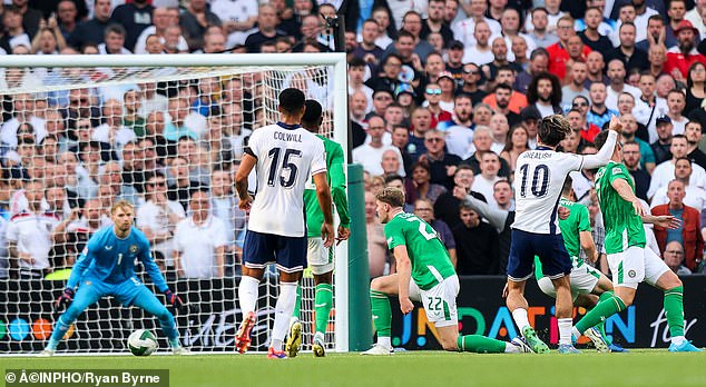 Grealish was on hand to score England's second goal when he fired home Rice's back pass