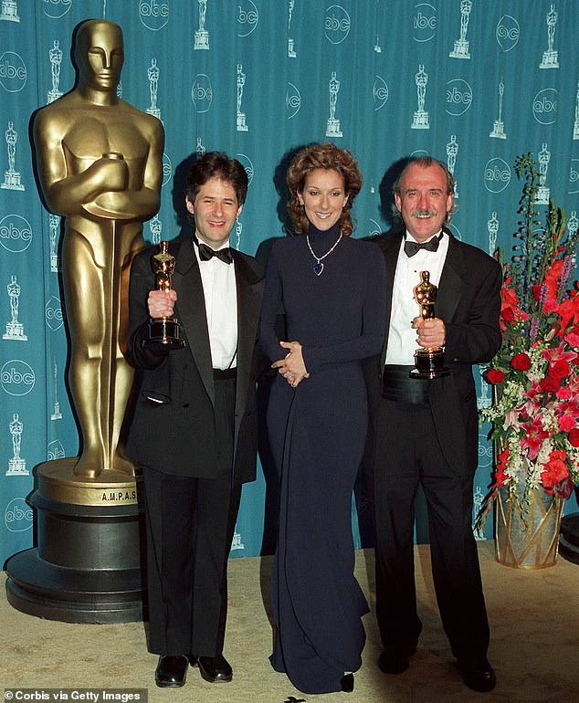 Jennings won the Oscar for Best Original Song, along with the late James Horner, for Celine Dion's My Heart Will Go On from Titanic (pictured in Los Angeles in 1998)