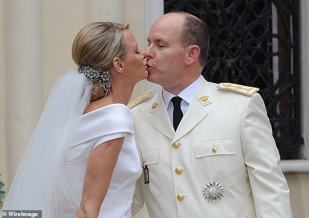 The couple shared an apparently awkward kiss during their religious wedding ceremony on July 2, 2011 in Monaco