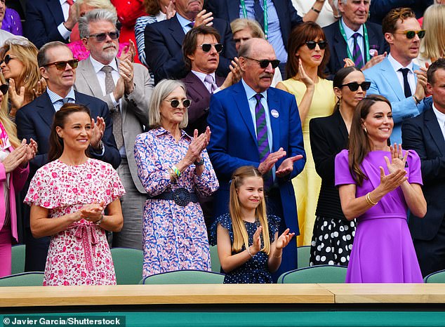 Pippa Middleton, Princess of Wales and her daughter, Princess Charlotte, were photographed in the royal box