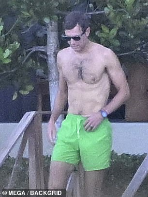 Her husband, Jared Kushner, was spotted shirtless in bright green swim trunks