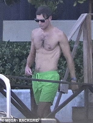 Her husband, Jared Kushner, was spotted shirtless in bright green swim trunks