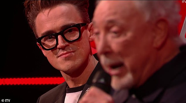 McFly duo Tom Fletcher, 39, and Danny Jones, 38, also seemed to appreciate the song, with Tom appearing with tears in his eyes (pictured)