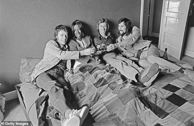 Herbie (left) with members of the British pop group Mink in 1973