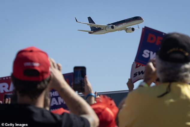 Some fans had been waiting for hours when the ex-president arrived on his plane