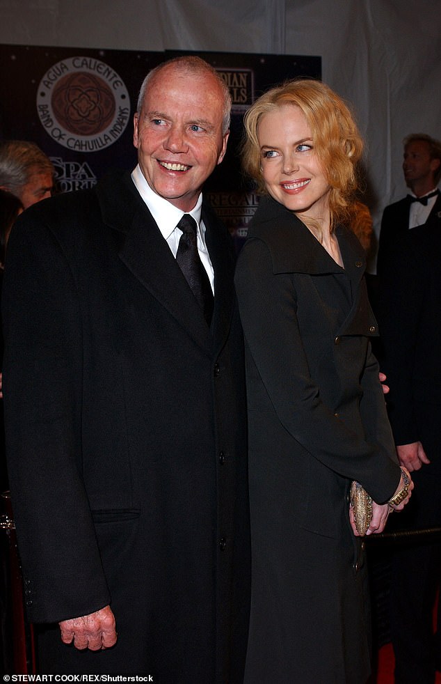 Nicole had an equally close bond with her father Antony and was devastated when he died of a heart attack in September 2014 at the age of 75 (they are pictured in 2005)