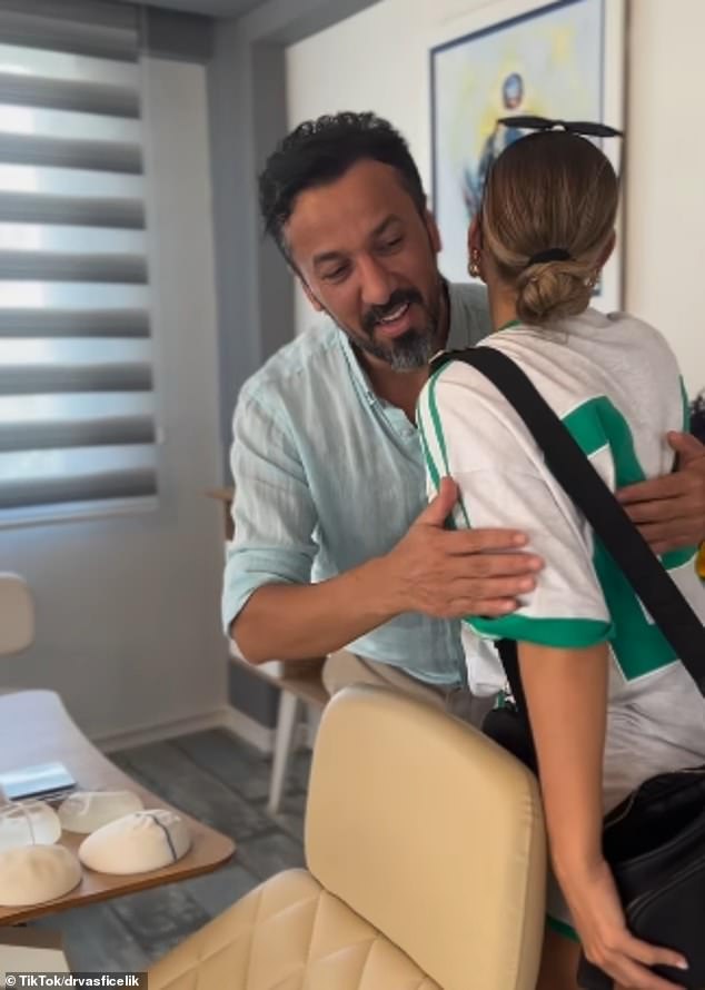 In a video shared to Instagram, Skye was all smiles as she was greeted by plastic surgeon Dr. Vasfi Çelik during a consultation before they took photos of her profile