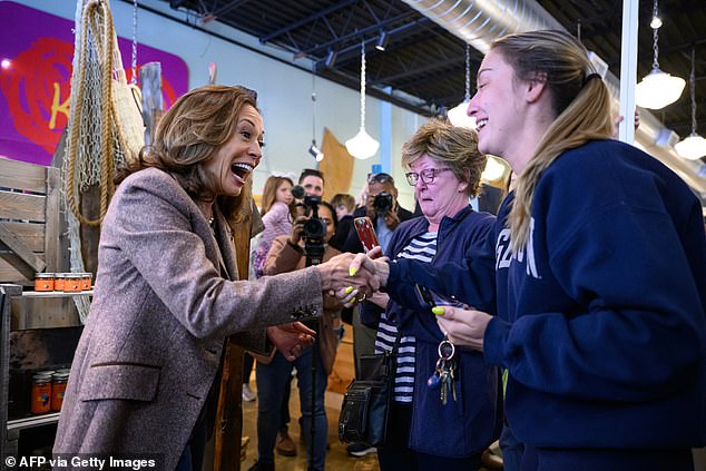 Kamala Harris met with voters at a campaign rally in Pittsburgh on Saturday