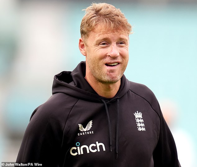 England manager Freddie Flintoff at The Oval yesterday on the first day of the third Rothesay Men's Test