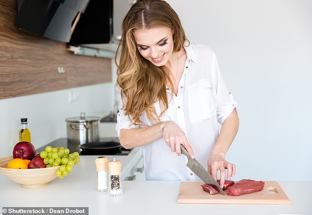 If knives used to cut meat are left unwashed for too long, bacteria can dry out and stick to the blade