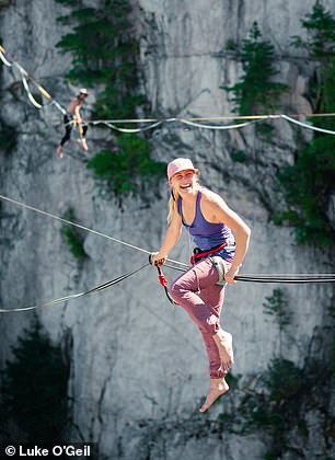 Taylor is pictured here in Squamish, a mountain town north of Vancouver