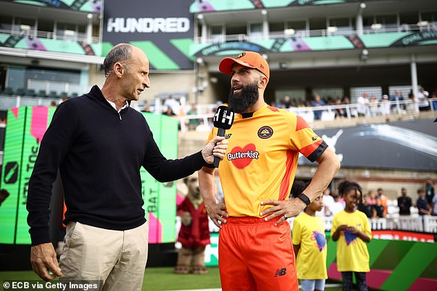 Moeen speaks exclusively to Mail Sport's Nasser Hussain (left) about his decision and career