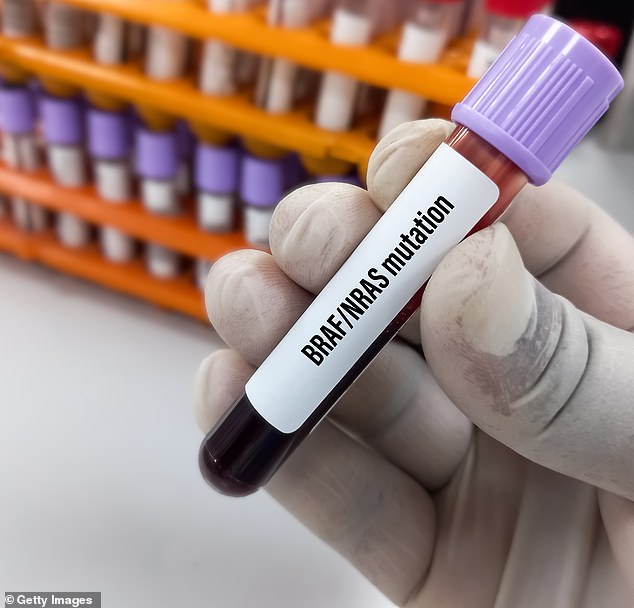 A blood sample taken as part of testing for the mutation. Most patients do not survive longer than ten months after diagnosis