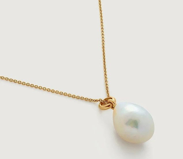 Monica Vinader's necklace, made from 18k gold-plated vermeil, with a single freshwater pearl, costs £125 and is suitable for everyday wear