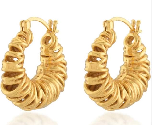 The £74 Biaritz Squiggle earrings are handmade from multi-layered gold plated silver