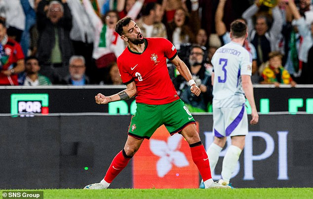 Bruno Fernandes levelled the score for the Portuguese with a goal early in the second half