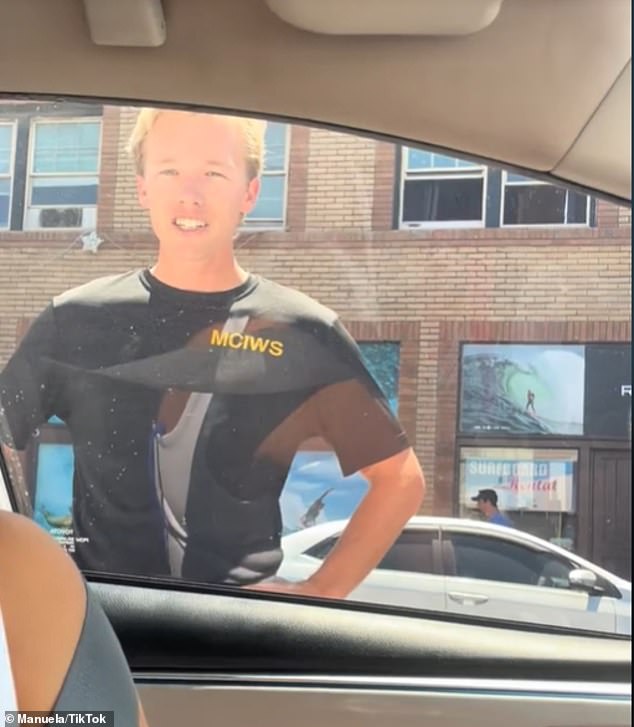 Nigel could be seen walking from one side of the car to the other as he tried to argue with the female driver who kept her windows rolled up the entire time