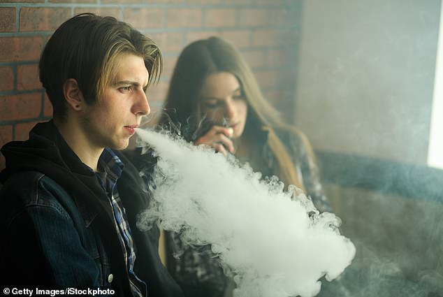 Blood tests and ultrasounds showed that both vapers and smokers showed signs that their blood vessels were not working as well as the non-smoking and non-vaping group (stock image)