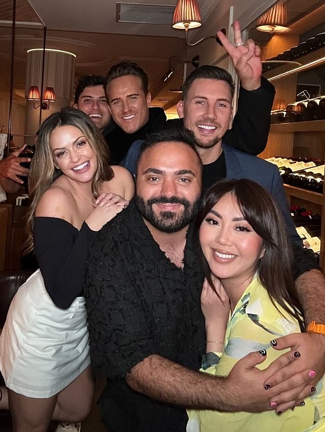 Evans' (right) last public appearance was on August 22 at a dinner in Potts Point, Sydney, where he was attended by several MAFS contestants including Alyssa Barmonde, Al Perkins, Layton Mills and Selina Chhaur, all pictured