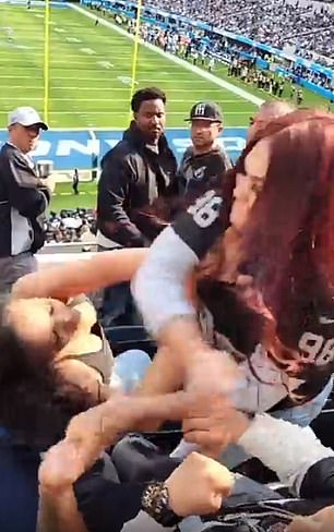 The female supporters exchanged punches and blows