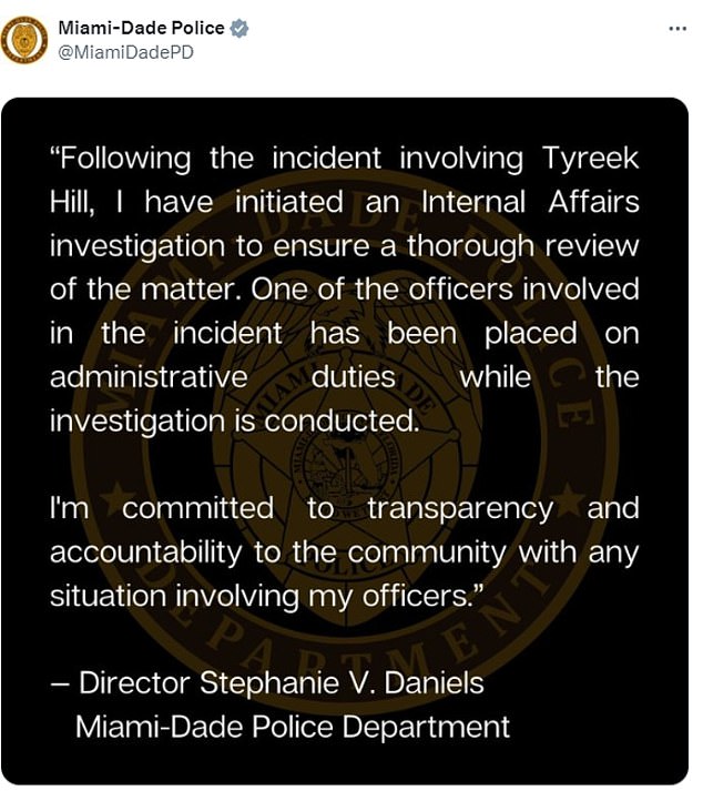 An officer has now been placed on administrative leave amid an investigation. The officer in question has not been identified