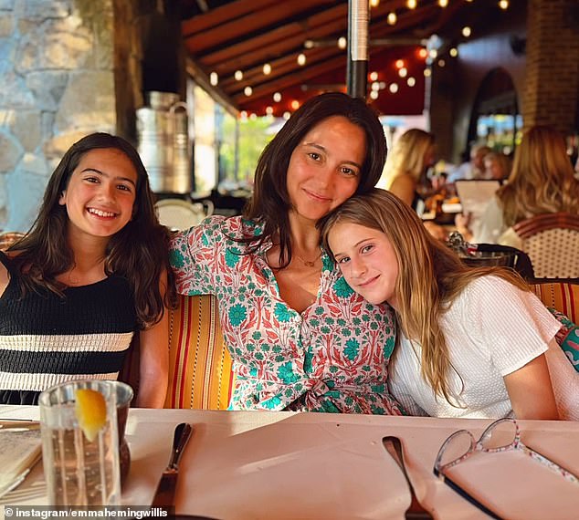 The actor is dad to Mabel Ray, 12, (L) and Evelyn, 10, with wife Emma