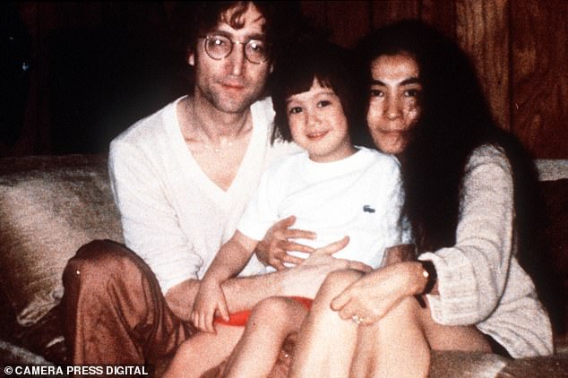 Lennon pictured with his wife Yoko Ono and their son Sean around the time the letter was written