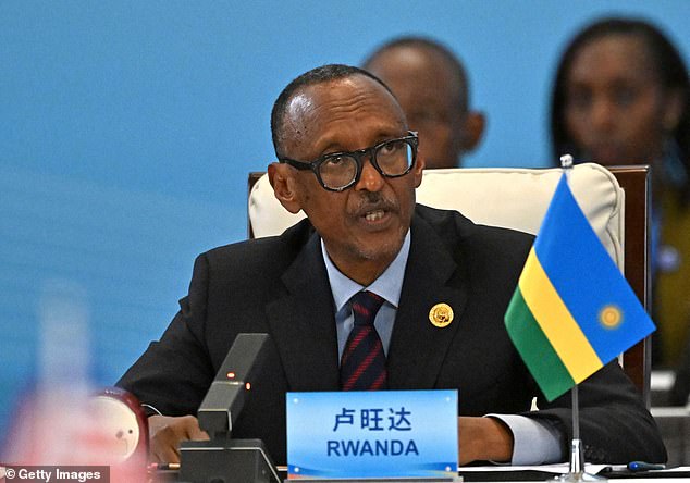 Rwandan President Paul Kagame speaks at the Forum on China-Africa Cooperation (FOCAC) in Beijing on September 5