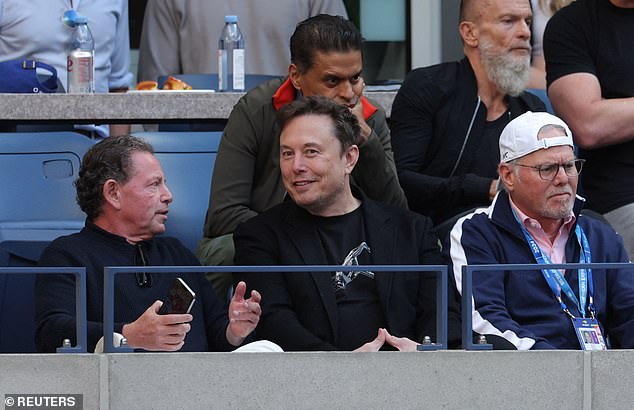 Musk was spotted sitting in a VIP box with former Activision CEO Bobby Kotick