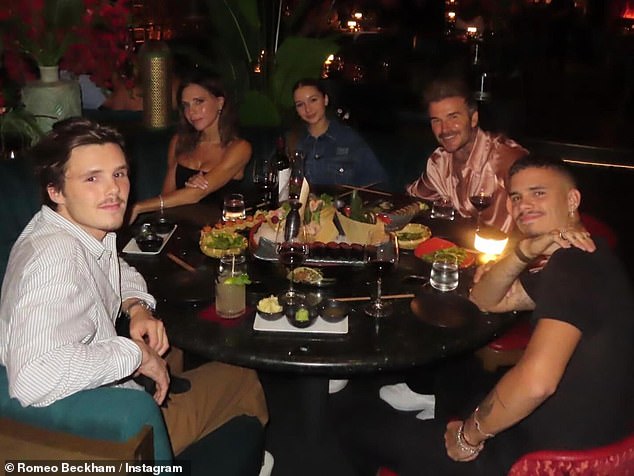 David and Victoria shared a selection of highlights from a whirlwind visit to the US on Instagram last week, showing the Beckham clan dining out at Komodo restaurant