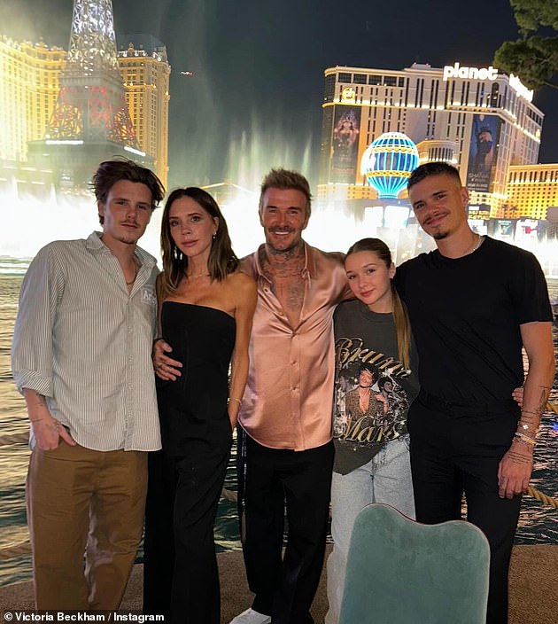 The Beckham clan shared a bunch of snaps from their fun trip to Sin City