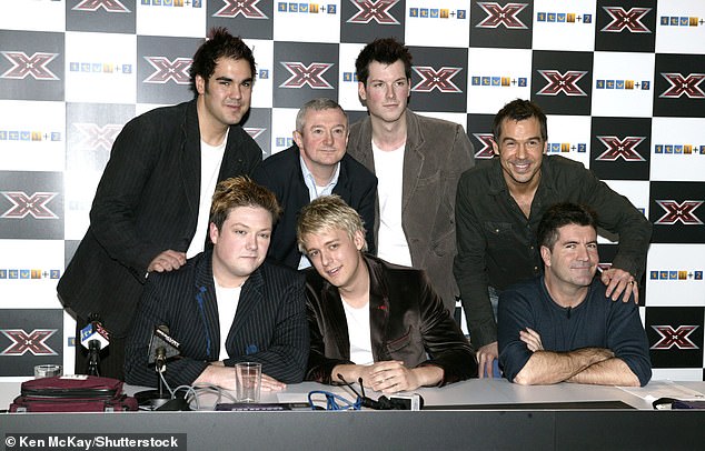 G4 rose to fame in 2004 when they came second in the first series of X Factor, with Steve Brookstein as champions (the band are pictured with Simon Cowell and Louis Walsh)